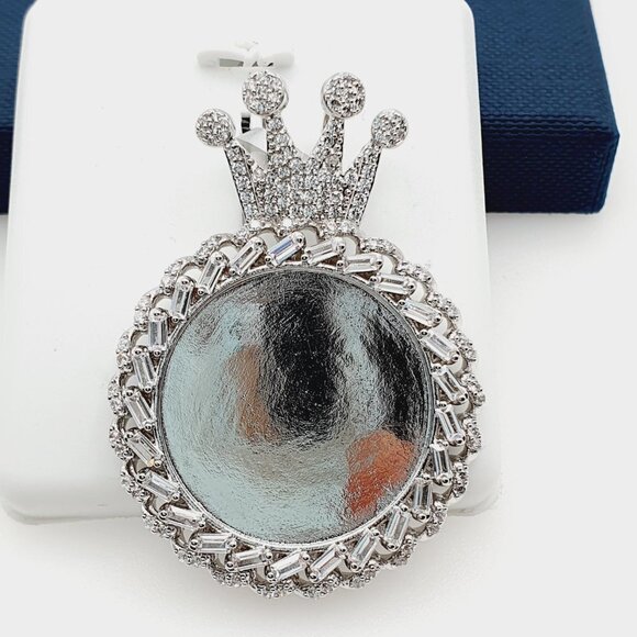 - "925 Sterling Silver Plated CZ Pendant, EVBRS523 - Picture 1 of 10